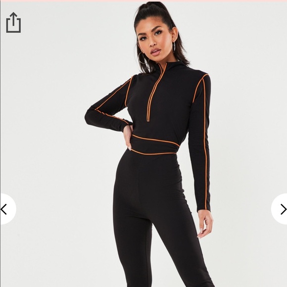 Missguided Pants - Black high neck jumpsuit